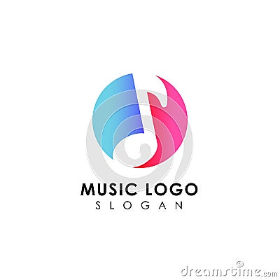music logo design. flat music note symbol designs Vector Illustration