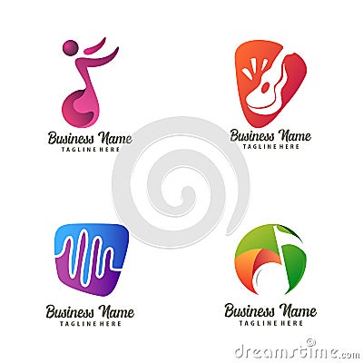 Music logo design and icon Vector Illustration