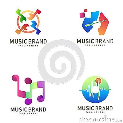 Music logo design and icon Vector Illustration