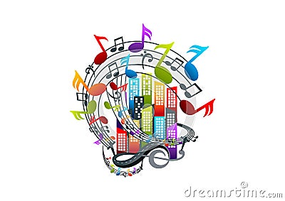 music logo design Vector Illustration