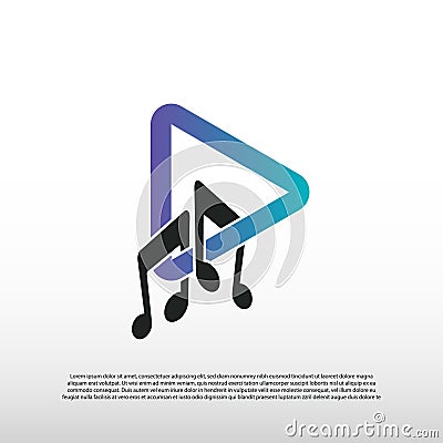 Music logo design. musical scale icon. plays song -vector Vector Illustration