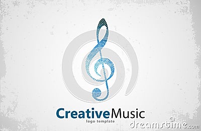 Music logo vector. Musical key note template . . Creative Vector Illustration