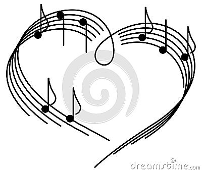 Music of love. Vector Illustration