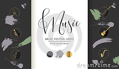 Music magazine layout flyer invitation design. Art poster can be used as book cover. Vector decorative greeting card Vector Illustration