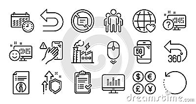 Music making, Approved checklist and Stop talking line icons set. Vector Vector Illustration