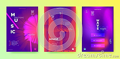 Music Minimal. Color Dj Background. Dance Event. Vector Illustration