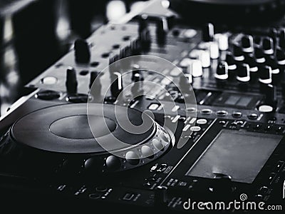 Music Mixer Turntables Sound Audio equipment Stock Photo