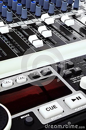 Music mixing console Stock Photo