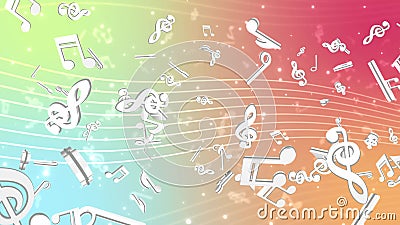 Music Musical Symbols and Notes Colorfull on White Loop Background Stock  Footage - Video of technology, motion: 199628578