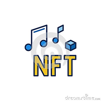 Music NFT vector modern icon or Non-Fungible Audio Token symbol Vector Illustration