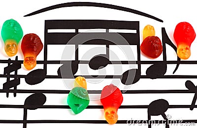 Music notation elements and snails Stock Photo