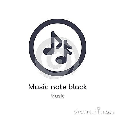 music note black outline icon. isolated line vector illustration from music collection. editable thin stroke music note black icon Vector Illustration
