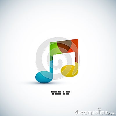 Music note colorful concept Vector Illustration