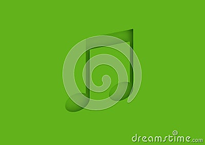 Music note 3d icon on pastel green background Cartoon Illustration