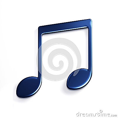 Music Note or Eight Note Icon. 3D Rendering Illustration Stock Photo