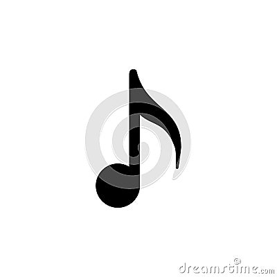 Music note glyph icon and music concept Vector Illustration