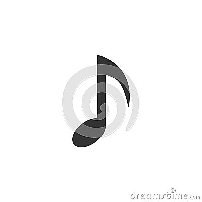 Music note icon flat Vector Illustration