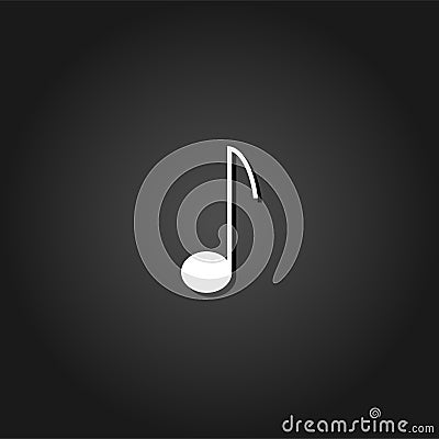 Music note icon flat Vector Illustration