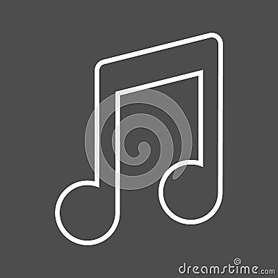 Music note icon outline transparent Vector Illustration