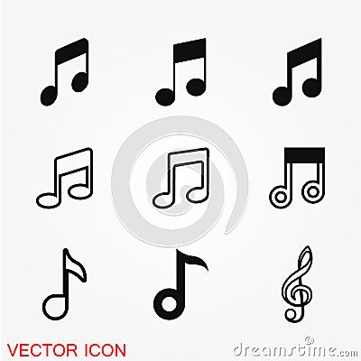 Music note icon vector Vector Illustration