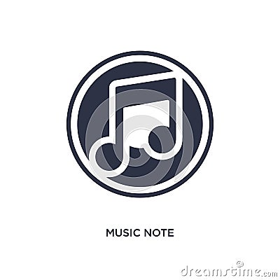 music note icon on white background. Simple element illustration from discotheque concept Vector Illustration