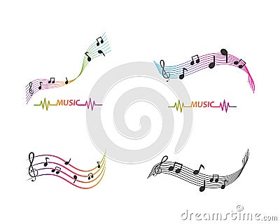 music note illustration vector design Vector Illustration