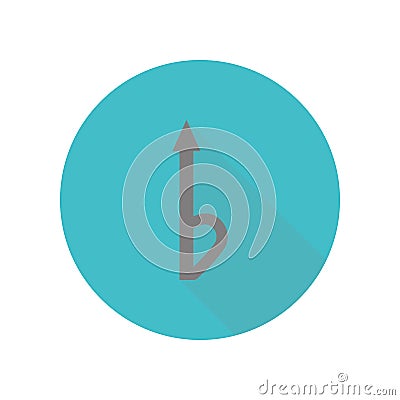 Music note long shadow icon. Simple glyph, flat vector of web icons for ui and ux, website or mobile application Stock Photo
