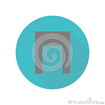 Music note long shadow icon. Simple glyph, flat vector of web icons for ui and ux, website or mobile application Stock Photo