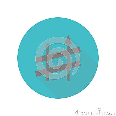 Music note long shadow icon. Simple glyph, flat vector of web icons for ui and ux, website or mobile application Stock Photo