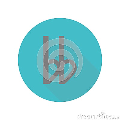 Music note long shadow icon. Simple glyph, flat vector of web icons for ui and ux, website or mobile application Stock Photo
