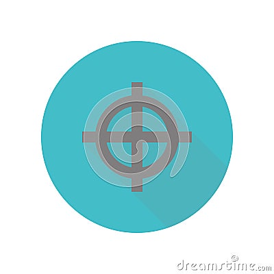 Music note long shadow icon. Simple glyph, flat vector of web icons for ui and ux, website or mobile application Stock Photo