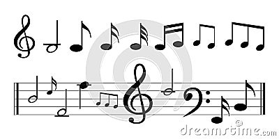 Music Note with music symbols Vector Illustration