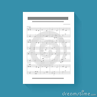 Music Note Sheet Compose Song Icon Illustration Vector Vector Illustration