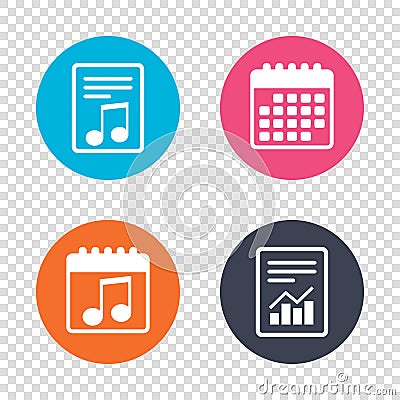 Music note sign icon. Musical symbol. Vector Illustration