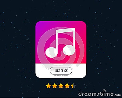 Music note sign icon. Musical symbol. Vector Vector Illustration