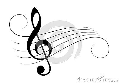 Music note staff vector illustration Vector Illustration