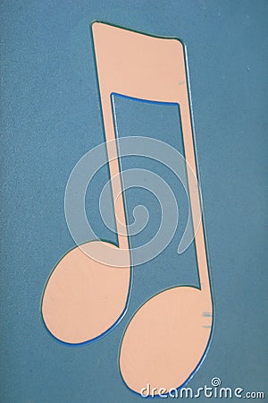 Music note symbol art- billboard for modern building Stock Photo