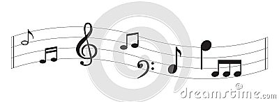 Music Note with symbols Vector Illustration