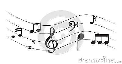 Music Note with symbols Vector Illustration