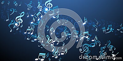 Music note symbols vector illustration. Sound Cartoon Illustration