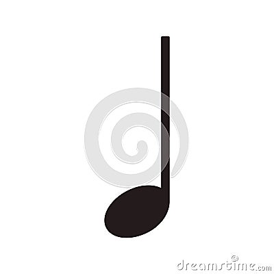 Music note vector illustration melody symbol. Musical design icon and abstract sound treble art. Song tune element composition Vector Illustration