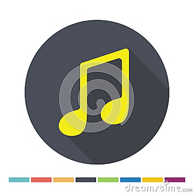 Music note web icon Vector Illustration