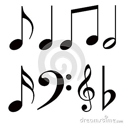 Music notes Cartoon Illustration