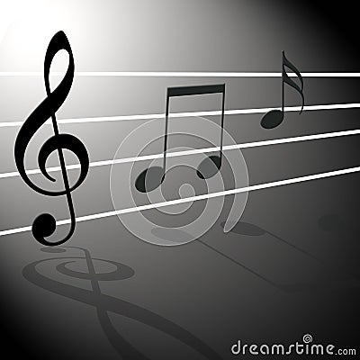 Music Notes Cartoon Illustration