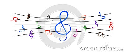 Music notes Vector Illustration