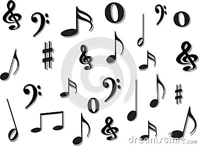 Music notes Vector Illustration