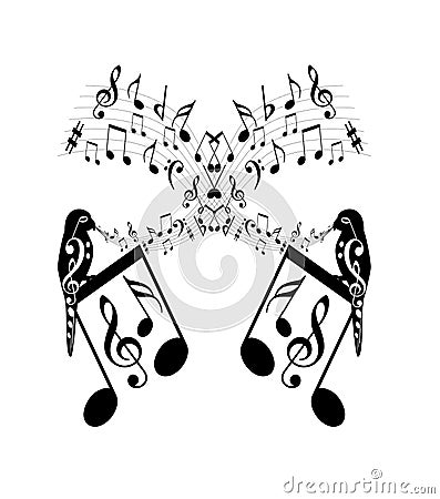 Music notes Cartoon Illustration