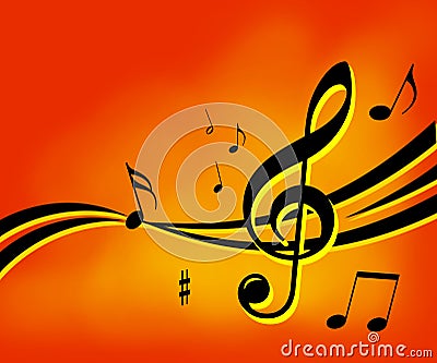 Music notes background Stock Photo