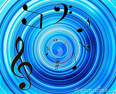 Music notes background Stock Photo