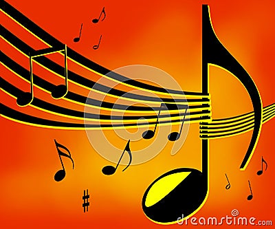 Music notes background Stock Photo